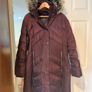 London Fog Women's Deep Plum Puffer Jacket